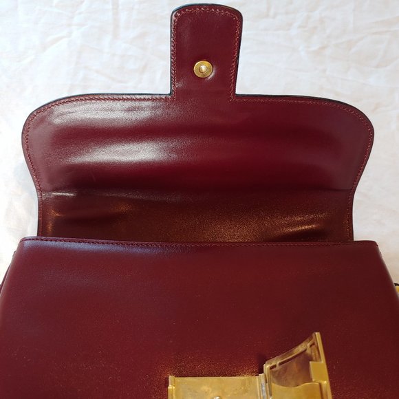 Rare Vintage Celine Burgundy Triomphe Cross-body Shoulder Bag - Picture 13 of 16
